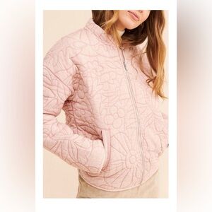 Anthropologie Pink Quilted Jacket XS Free People